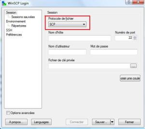 fenêtre winscp